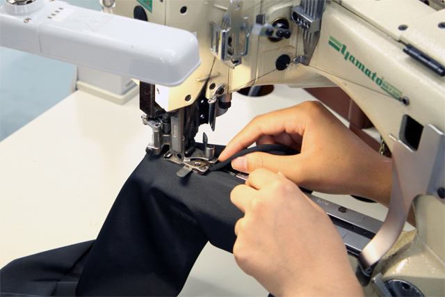 Photo of sewing process.